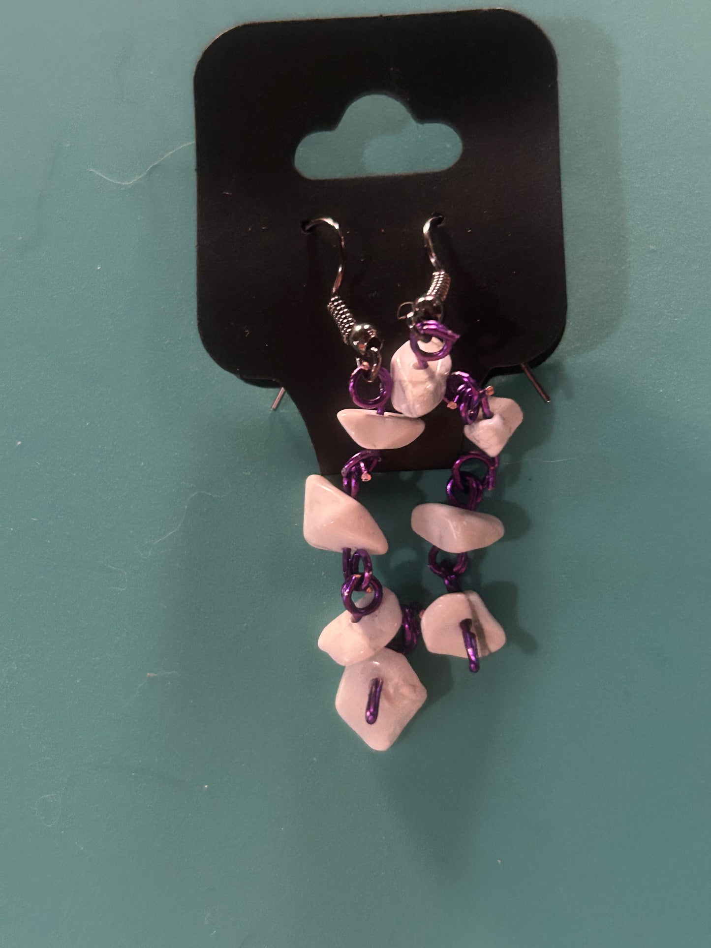Howlite Crystal wire wrapped earrings