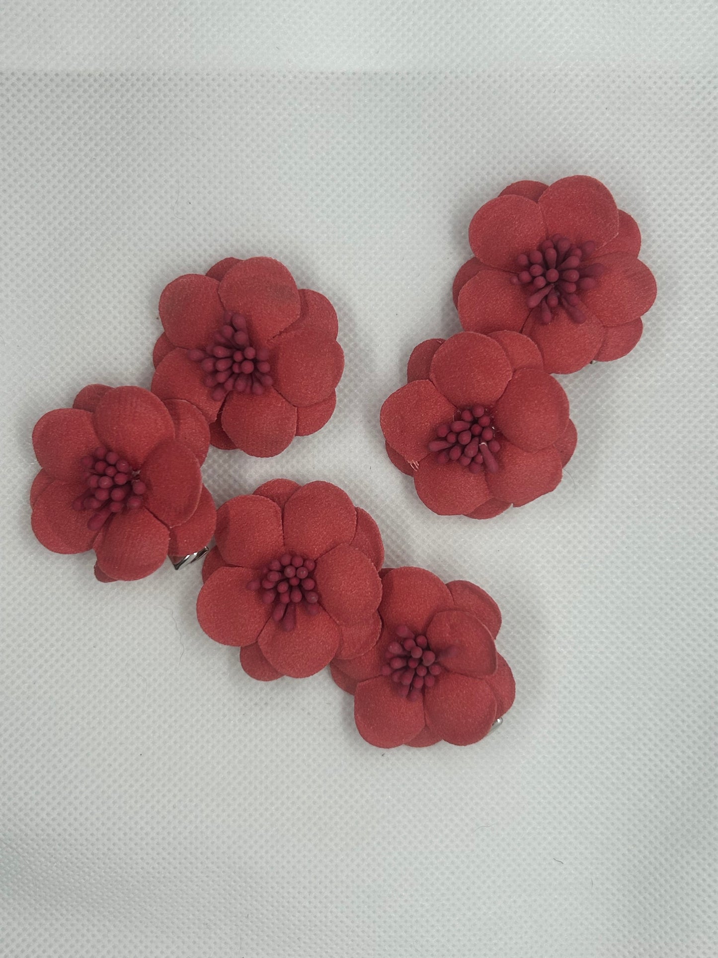 Red Flower Small Clips