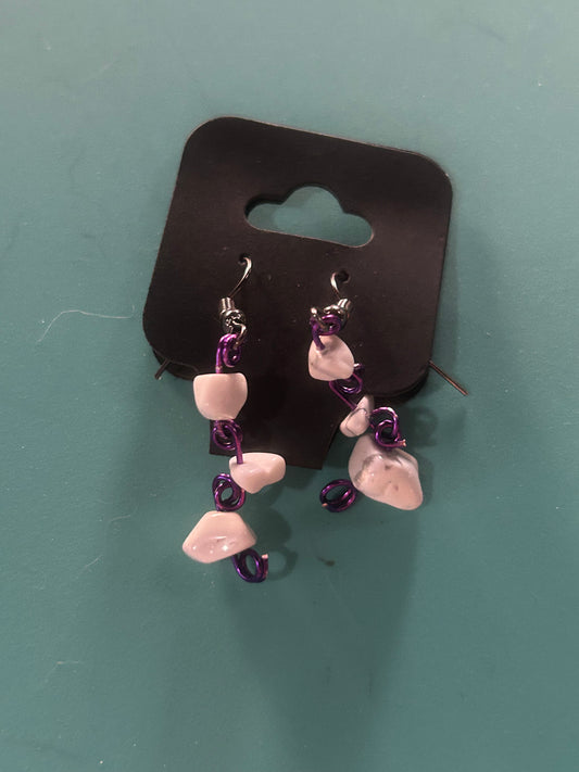 Howlite Crystal wire wrapped earrings