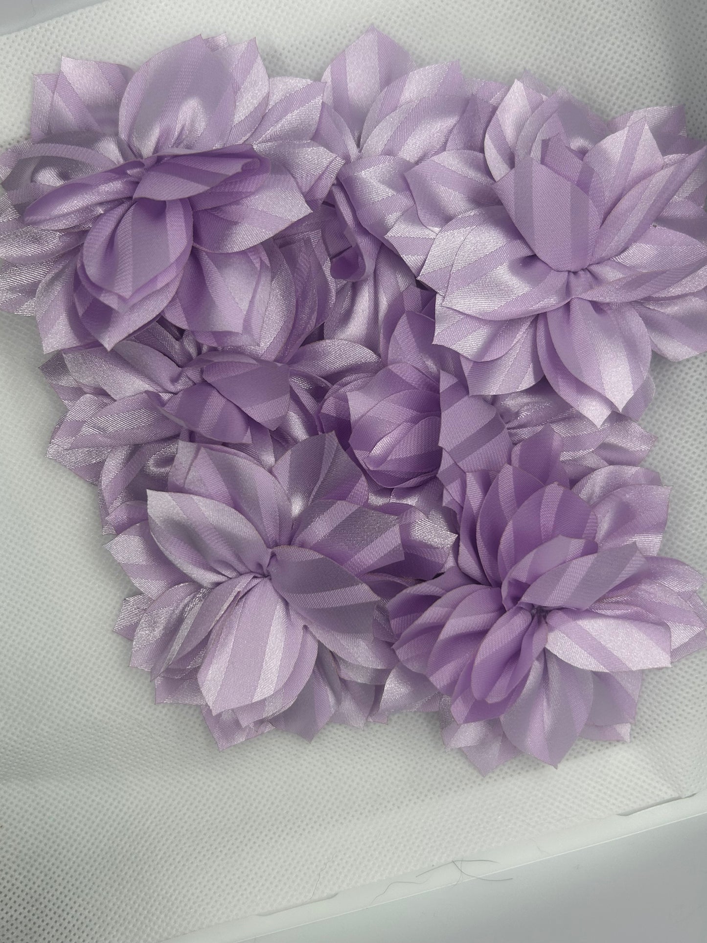 Purple silky flower hair clip
