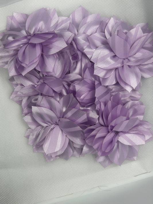 Purple silky flower hair clip