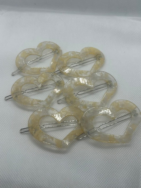 Acrylic Heart barrette